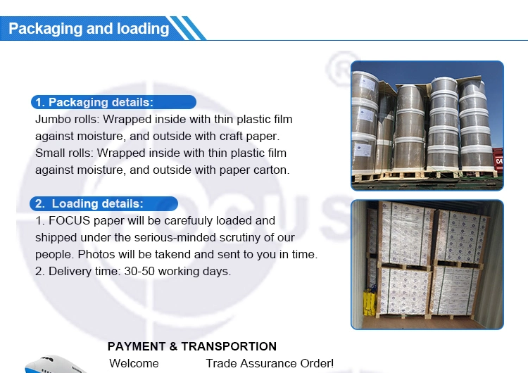 48GSM/55GSM থার্মাল পেপার জাম্বো রোল ভালো মসৃণতা সারফেস 3