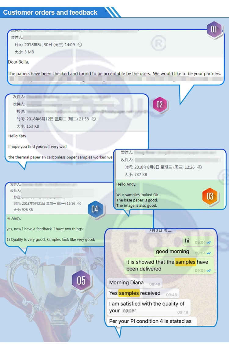 48GSM/55GSM থার্মাল পেপার জাম্বো রোল ভালো মসৃণতা সারফেস 4