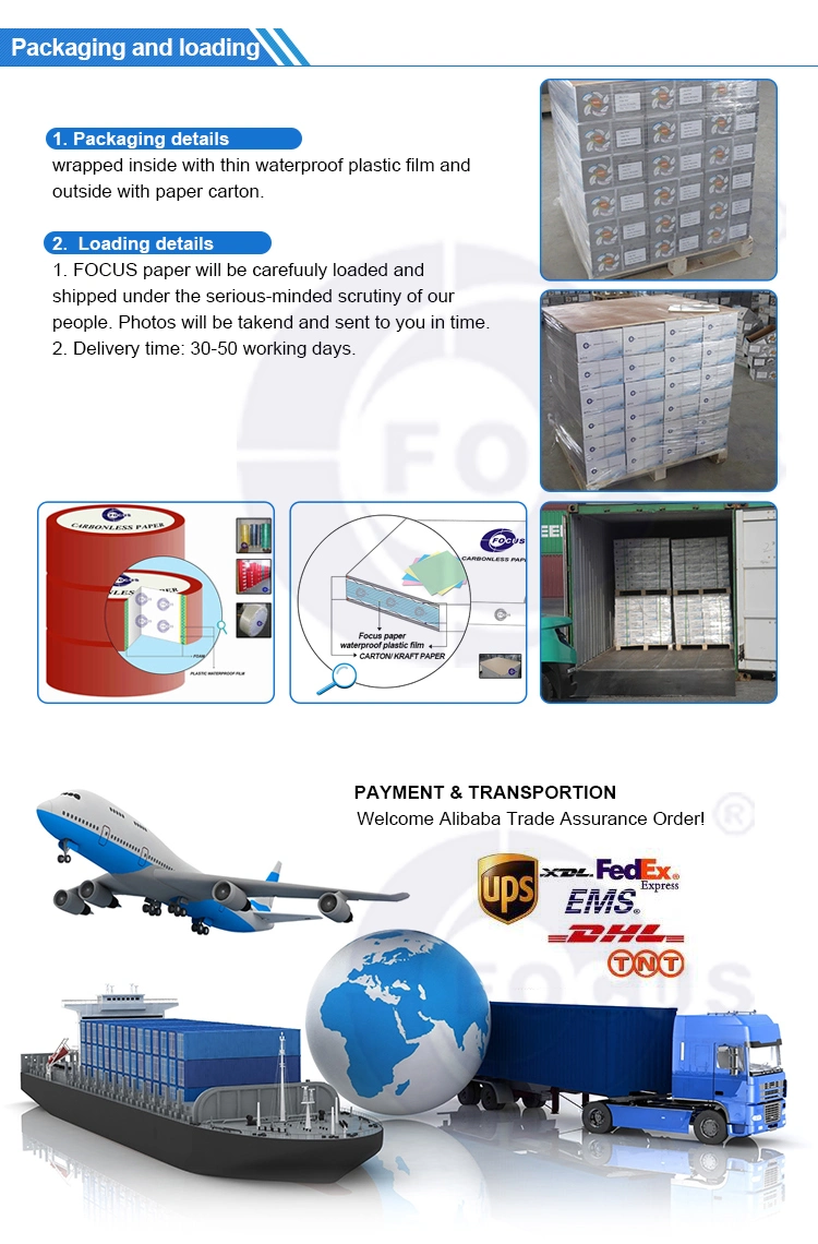 100% ভার্জিন সফট উড পাল্প শার্প ইমেজ থার্মাল পেপার 45GSM 48GSM 55GSM 5