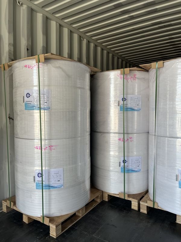 Wood Pulp Grade A Thermal Paper Jumbo Roll For POS / Print / Sticker / Label