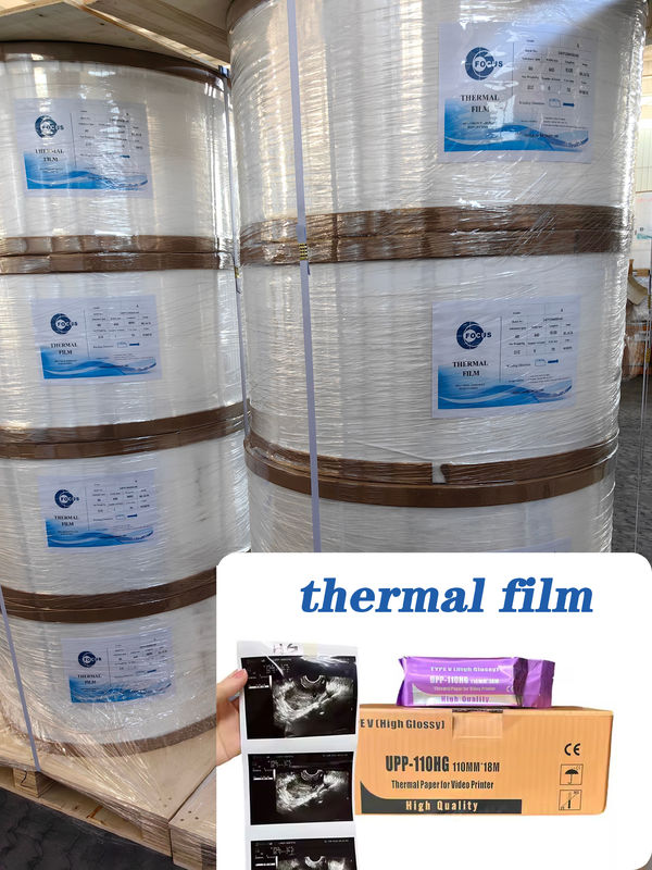 Thermal Film Ultrasound Paper Recyclable 75um 95um Thermal Print Film/Media For Packaging Labels Thermal Film Jumbo Rolls